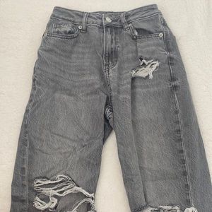 american eagle black mom jeans